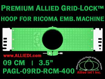 9 cm (3.5 inch) Round Allied Grid-Lock Plastic Embroidery Hoop - Ricoma 400