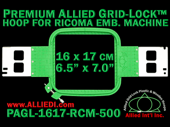 16 x 17 cm (6.5 x 7 inch) Rectangular Premium Allied Grid-Lock Plastic Embroidery Hoop - Ricoma 500