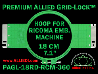 18 cm (7.1 inch) Round Premium Allied Grid-Lock Plastic Embroidery Hoop - Ricoma 360