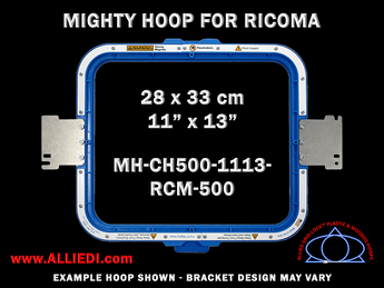 Ricoma 11 x 13 inch (28 x 33 cm) Rectangular Magnetic Mighty Hoop for 500 mm Sew Field / Arm Spacing