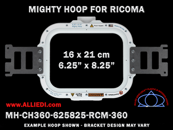 Ricoma 6.25 x 8.25 inch (16 x 21 cm) Rectangular Magnetic Mighty Hoop for 360 mm Sew Field / Arm Spacing