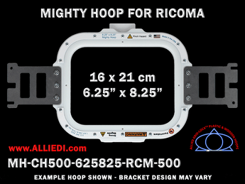 Ricoma 6.25 x 8.25 inch (16 x 21 cm) Rectangular Magnetic Mighty Hoop for 500 mm Sew Field / Arm Spacing