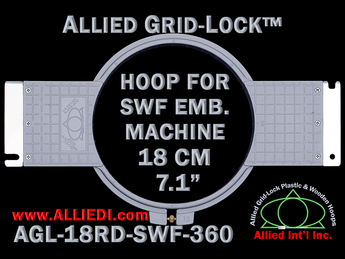 18 cm (7.1 inch) Round Allied Grid-Lock Plastic Embroidery Hoop - SWF 360