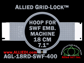 18 cm (7.1 inch) Round Allied Grid-Lock Plastic Embroidery Hoop - SWF 400