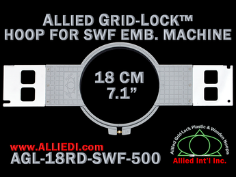 18 cm (7.1 inch) Round Allied Grid-Lock Plastic Embroidery Hoop - SWF 500