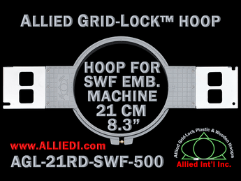 21 cm (8.3 inch) Round Allied Grid-Lock Plastic Embroidery Hoop - SWF 500