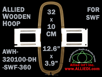 32.0 x 10.0 cm (12.6 x 3.9 inch) Rectangular Allied Wooden Embroidery Hoop