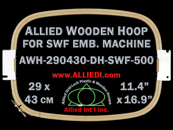 29.0 x 43.0 cm (11.4 x 16.9 inch) Rectangular Allied Wooden Embroidery Hoop