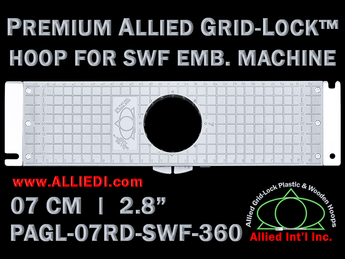 7 cm (2.8 inch) Round Premium Allied Grid-Lock Plastic Embroidery Hoop - SWF 360