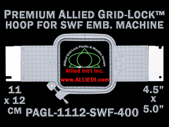 11 x 12 cm (4.5 x 5 inch) Rectangular Premium Allied Grid-Lock Plastic Embroidery Hoop - SWF 400