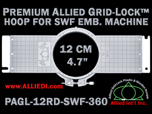 12 cm (4.7 inch) Round Premium Allied Grid-Lock Plastic Embroidery Hoop - SWF 360