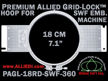 18 cm (7.1 inch) Round Premium Allied Grid-Lock Plastic Embroidery Hoop - SWF 360