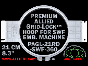 21 cm (8.3 inch) Round Premium Allied Grid-Lock Plastic Embroidery Hoop - SWF 360