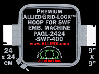 24 x 24 cm (9 x 9 inch) Square Premium Allied Grid-Lock Plastic Embroidery Hoop - SWF 400