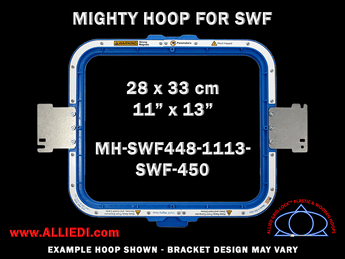 SWF 11 x 13 inch (28 x 33 cm) Rectangular Magnetic Mighty Hoop for 450 mm Sew Field / Arm Spacing