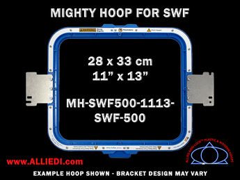 SWF 11 x 13 inch (28 x 33 cm) Rectangular Magnetic Mighty Hoop for 500 mm Sew Field / Arm Spacing