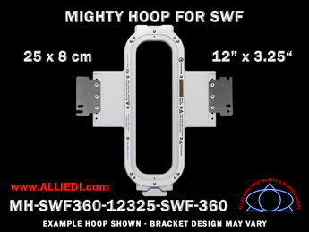 SWF 12 x 3.25 inch (30 x 8 cm) Vertical Rectangular Magnetic Mighty Hoop for 360 mm Sew Field / Arm Spacing
