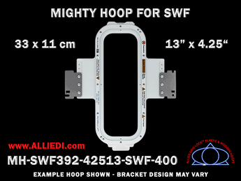 SWF 13 x 4.25 inch (33 x 11 cm) Vertical Rectangular Magnetic Mighty Hoop for 400 mm Sew Field / Arm Spacing