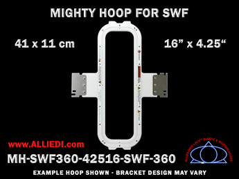 SWF 16 x 4.25 inch (41 x11 cm) Vertical Magnetic Mighty Hoop for 360 mm Sew Field / Arm Spacing