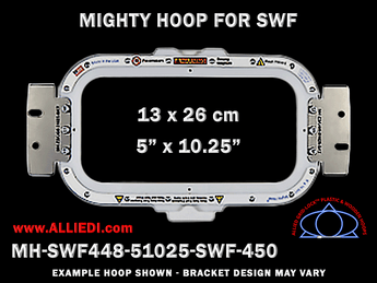 SWF 5 x 10.25 inch (13 x 26 cm) Horizontal Rectangular Magnetic Mighty Hoop for 450 mm Sew Field / Arm Spacing