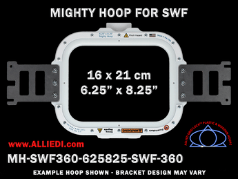 SWF 6.25 x 8.25 inch (16 x 21 cm) Rectangular Magnetic Mighty Hoop for 360 mm Sew Field / Arm Spacing