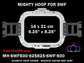 SWF 6.25 x 8.25 inch (16 x 21 cm) Rectangular Magnetic Mighty Hoop for 500 mm Sew Field / Arm Spacing
