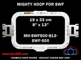 SWF 8 x 13 inch (19 x 33 cm) Rectangular Magnetic Mighty Hoop for 500 mm Sew Field / Arm Spacing