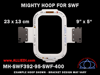 SWF 9 x 5 inch (23 x 13 cm) Vertical Rectangular Magnetic Mighty Hoop for 400 mm Sew Field / Arm Spacing