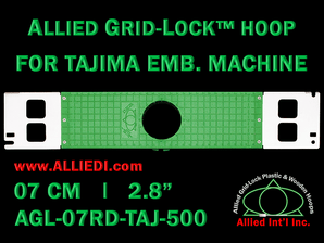 Tajima 7 cm (2.8 inch) Round Allied Grid-Lock Embroidery Hoop for 500 mm Sew Field / Arm Spacing