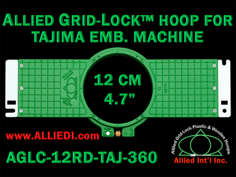 Tajima 12 cm (4.7 inch) Round Allied Grid-Lock Embroidery Hoop (New Design) for 360 mm Sew Field / Arm Spacing