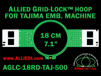 Tajima 18 cm (7.1 inch) Round Allied Grid-Lock Embroidery Hoop (New Design) for 500 mm Sew Field / Arm Spacing