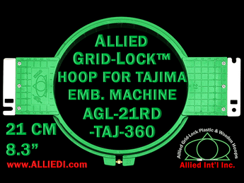 Tajima 21 cm (8.3 inch) Round Allied Grid-Lock Embroidery Hoop (New Design) for 360 mm Sew Field / Arm Spacing