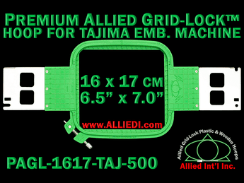 Tajima 16 x 17 cm (6.5 x 7 inch) Rectangular Premium Allied Grid-Lock Embroidery Hoop for 500 mm Sew Field / Arm Spacing