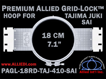 Tajima Juki SAI 18 cm (7.1 inch) Round Premium Allied Grid-Lock Embroidery Hoop for 410 mm Sew Field / Arm Spacing