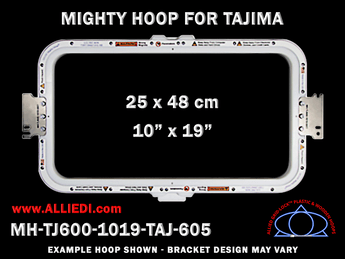 Tajima 10 x 19 inch (25 x 48 cm) Square Magnetic Mighty Hoop for 600 mm Sew Field / Arm Spacing