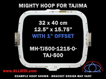 Tajima 12.5 x 15.75 inch (32 x 40 cm) with 1 inch Offset - Rectangular Magnetic Mighty Hoop for 500 mm Sew Field / Arm Spacing
