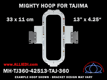 Tajima 13 x 4.25 inch (33 x 11 cm) Vertical Rectangular Magnetic Mighty Hoop for 360 mm Sew Field / Arm Spacing