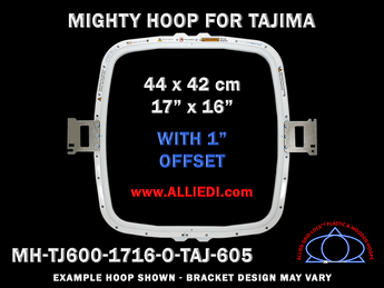Tajima 17.25 x 16.6 inch (44 x 42 cm) with 1" Off-set Rectangular Magnetic Mighty Hoop for 600 mm Sew Field / Arm Spacing