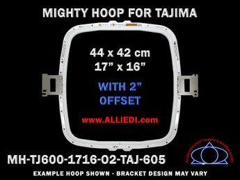 Tajima 17.25 x 16.6 inch (44 x 42 cm) with 2" Off-set Rectangular Magnetic Mighty Hoop for 600 mm Sew Field / Arm Spacing