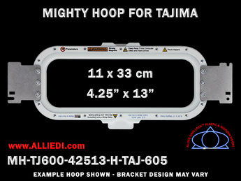 Tajima 4.25 x 13 inch (11 x 33 cm) Horizontal Magnetic Mighty Hoop for 600 mm Sew Field / Arm Spacing