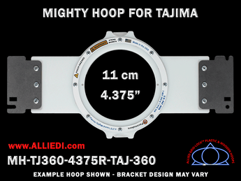 Tajima 4.375 inch (11 cm) Round Magnetic Mighty Hoop for 360 mm Sew Field / Arm Spacing