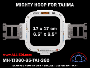 Tajima 6.5 x 6.5 inch (17 x 17 cm) Square Magnetic Mighty Hoop for 360 mm Sew Field / Arm Spacing