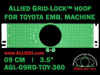 9 cm (3.5 inch) Round Allied Grid-Lock Plastic Embroidery Hoop - Toyota 360