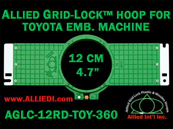 12 cm (4.7 inch) Round Allied Grid-Lock (New Design) Plastic Embroidery Hoop - Toyota 360