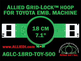 18 cm (7.1 inch) Round Allied Grid-Lock (New Design) Plastic Embroidery Hoop - Toyota 500