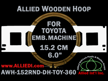 15.2 cm (6.0 inch) Round Allied Wooden Embroidery Hoop