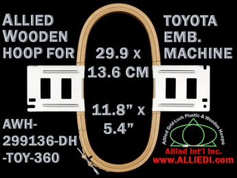 29.9 x 13.6 cm (11.8 x 5.3 inch) Rectangular Allied Wooden Embroidery Hoop
