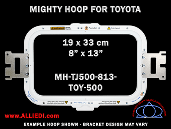 Toyota 8 x 13 inch (19 x 33 cm) Rectangular Magnetic Mighty Hoop for 500 mm Sew Field / Arm Spacing