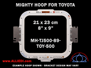 Toyota 8 x 9 inch (21 x 23 cm) Rectangular Magnetic Mighty Hoop for 500 mm Sew Field / Arm Spacing