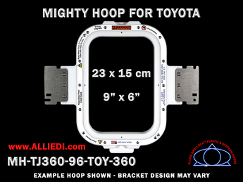 Toyota 9 x 6 inch (23 x 15 cm) Vertical Rectangular Magnetic Mighty Hoop for 360 mm Sew Field / Arm Spacing